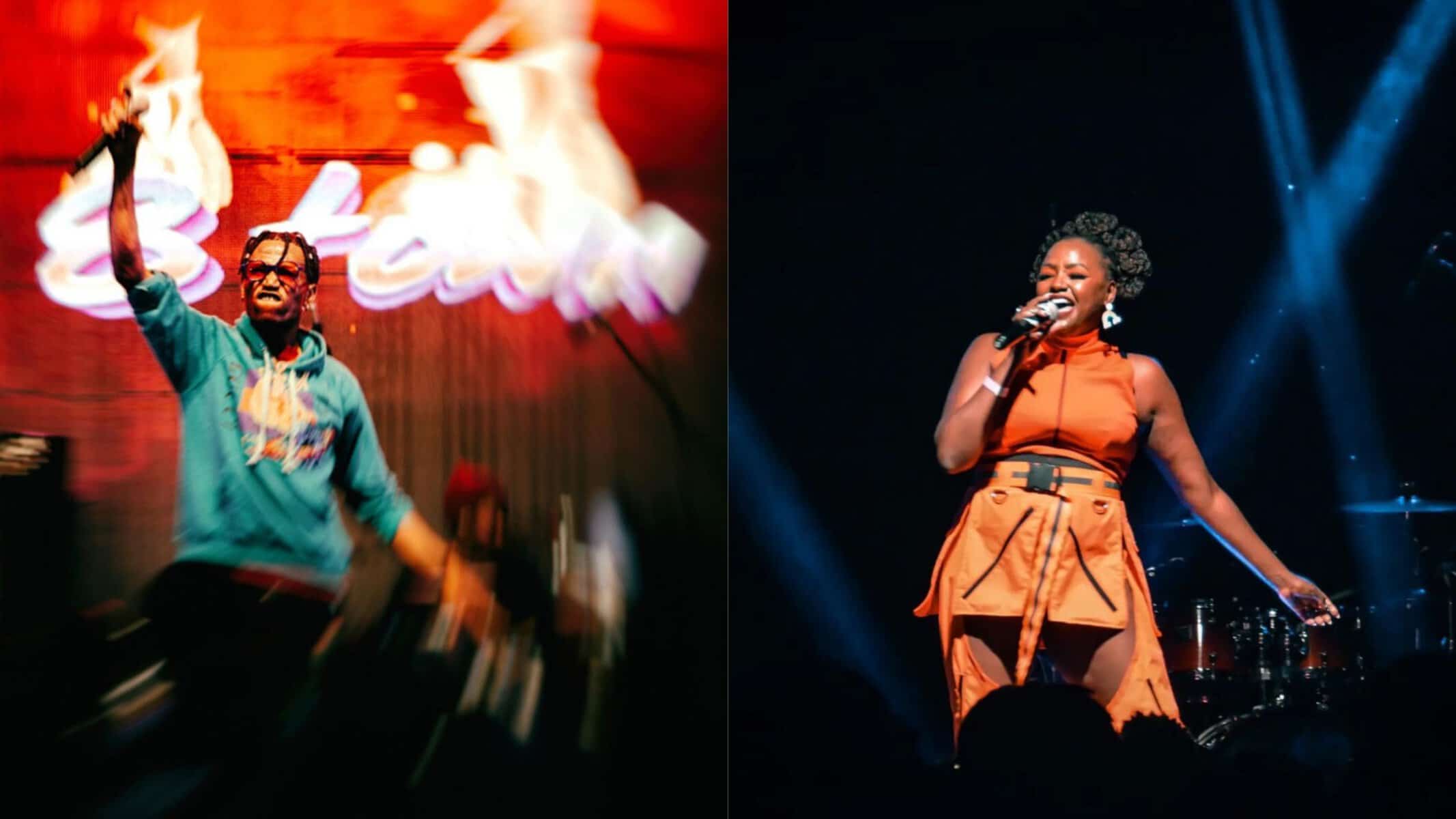 Left: Kenyan rapper Octopizzo. Right: Muthoni Drummer Queen